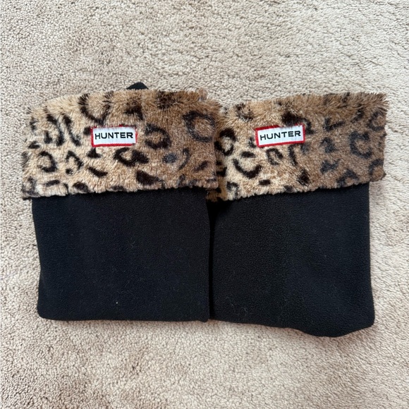 Hunter Black Socks with Leopard Print Cuff - Picture 4 of 4